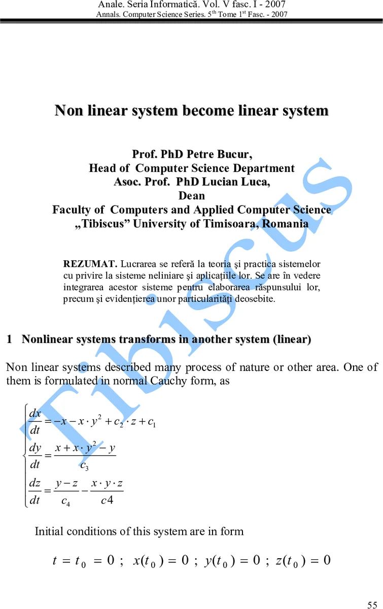 Non linear system become linear system