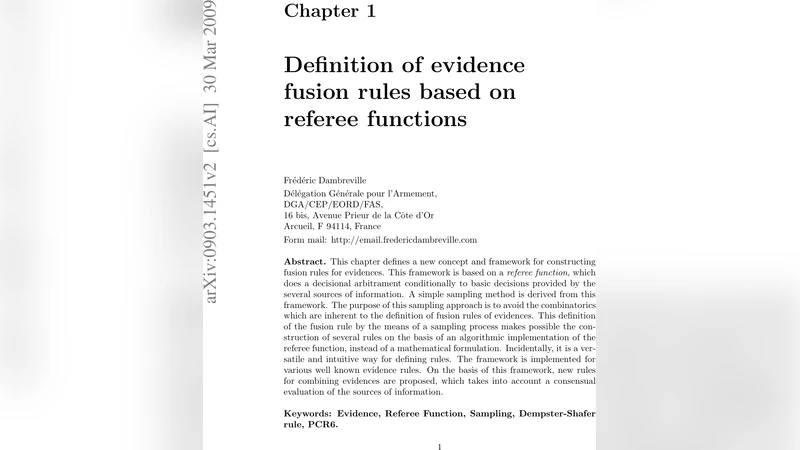 Definition of evidence fusion rules on the basis of Referee Functions