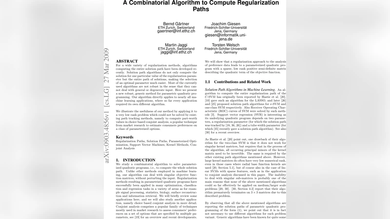 A Combinatorial Algorithm to Compute Regularization Paths