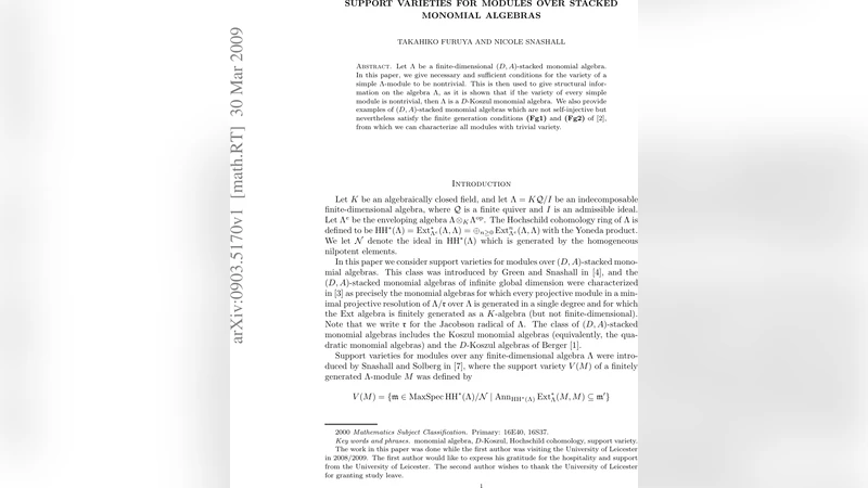 Support varieties for modules over stacked monomial algebras