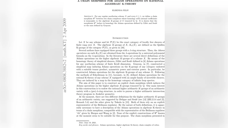 A chain morphism for Adams operations on rational algebraic K-theory