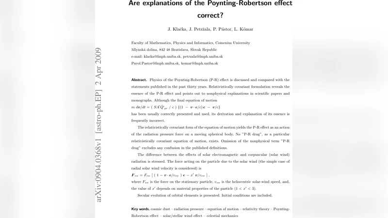 Are explanations of the Poynting-Robertson effect correct?