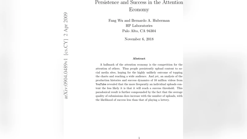 Persistence and Success in the Attention Economy