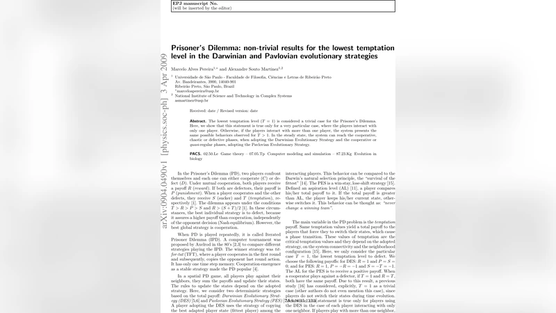 Prisoners Dilemma: non-trivial results for the lowest temptation level   in the Darwinian and Pavlovian evolutionary strategies