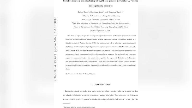 Synchronization and clustering of synthetic genetic networks: A role for   cis-regulatory modules