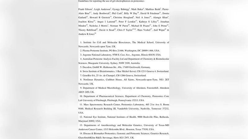 Guidelines for reporting the use of gel electrophoresis in proteomics