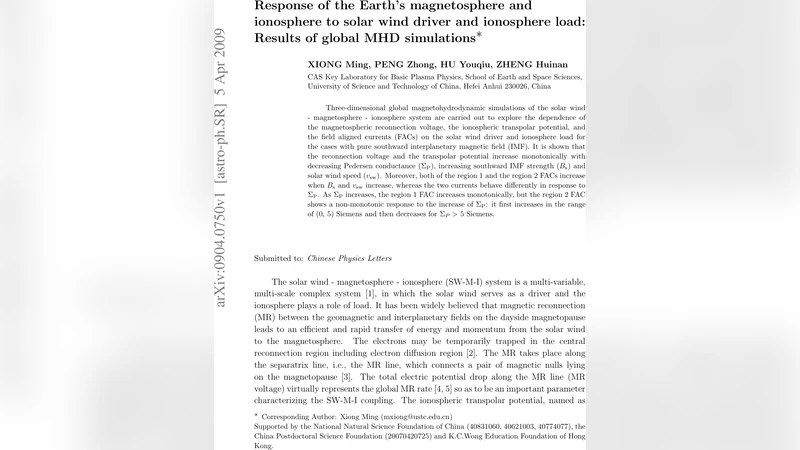 Response of the Earths magnetosphere and ionosphere to solar wind   driver and ionosphere load: Results of global MHD simulations