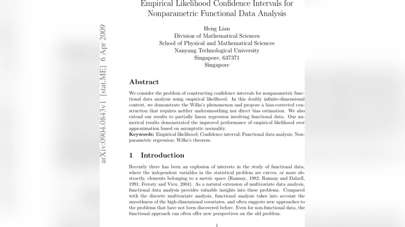 Empirical Likelihood Confidence Intervals for Nonparametric Functional   Data Analysis
