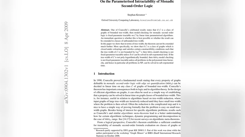 On the Parameterised Intractability of Monadic Second-Order Logic