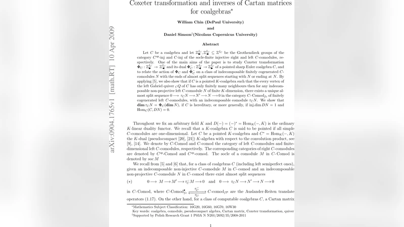 Coxeter transformation and inverses of Cartan matrices for coalgebras