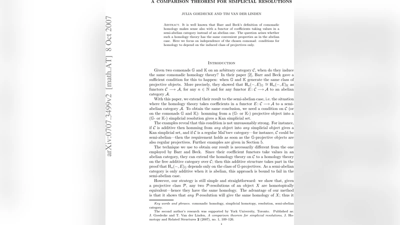 A comparison theorem for simplicial resolutions