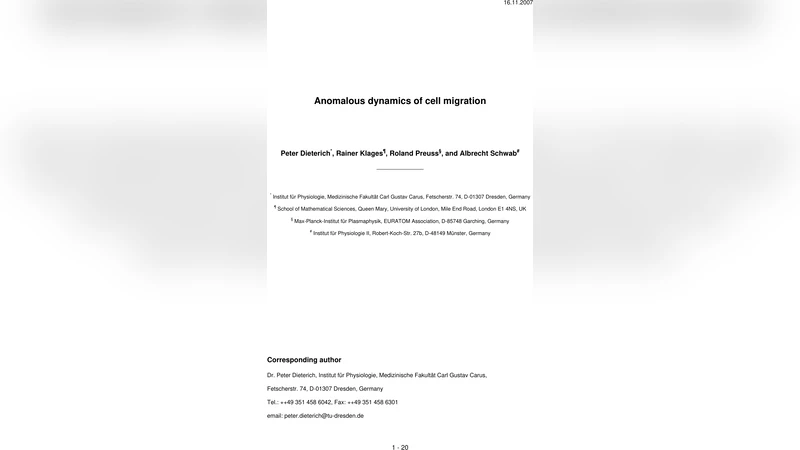 Anomalous dynamics of cell migration