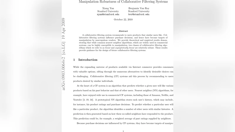 Manipulation Robustness of Collaborative Filtering Systems