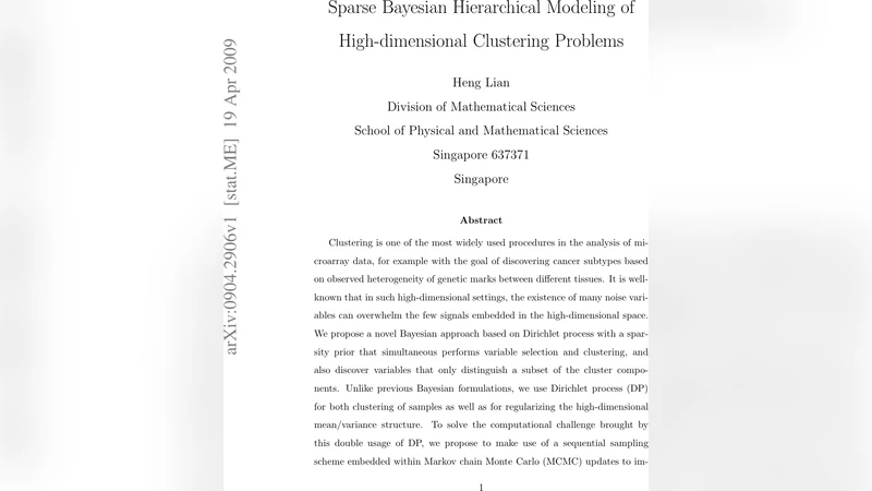 Sparse Bayesian Hierarchical Modeling of High-dimensional Clustering   Problems
