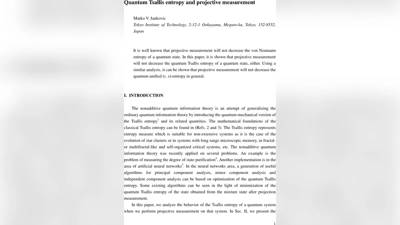 Quantum Tsallis entropy and projective measurement
