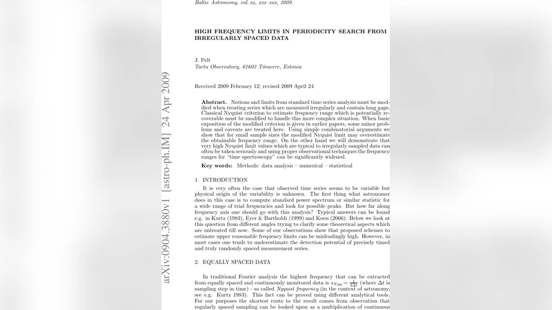 High frequency limits in periodicity search from irregularly spaced data