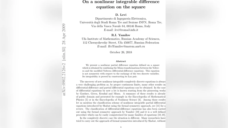 On a nonlinear integrable difference equation on the square   3D-inconsistent