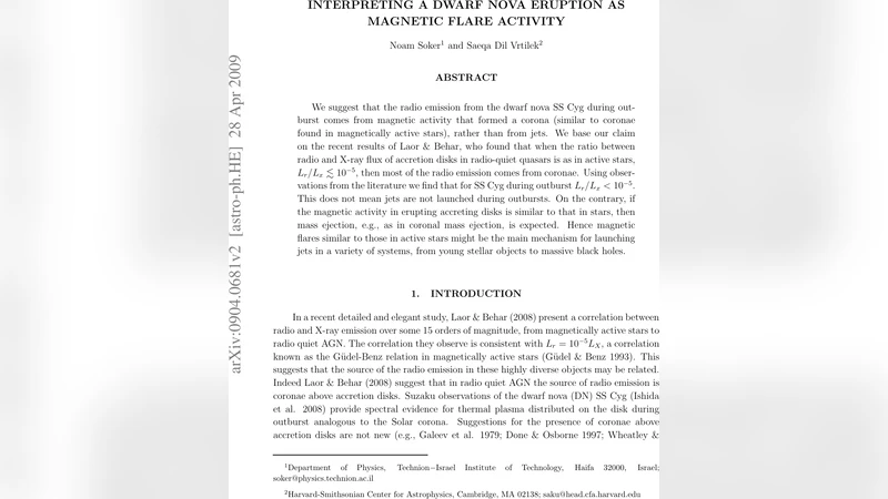 Interpreting a Dwarf Nova Eruption as Magnetic Flare Activity