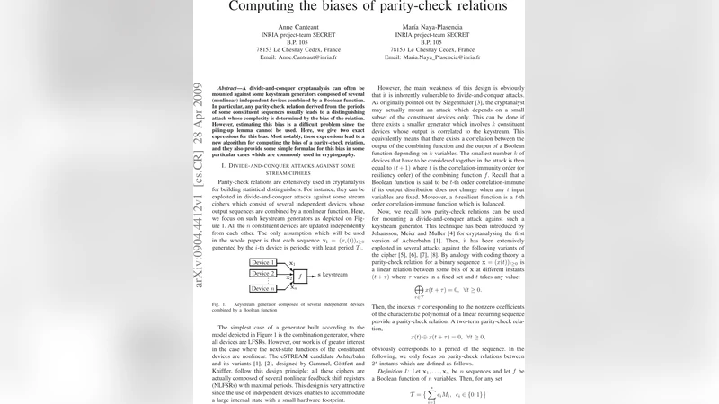 Computing the biases of parity-check relations