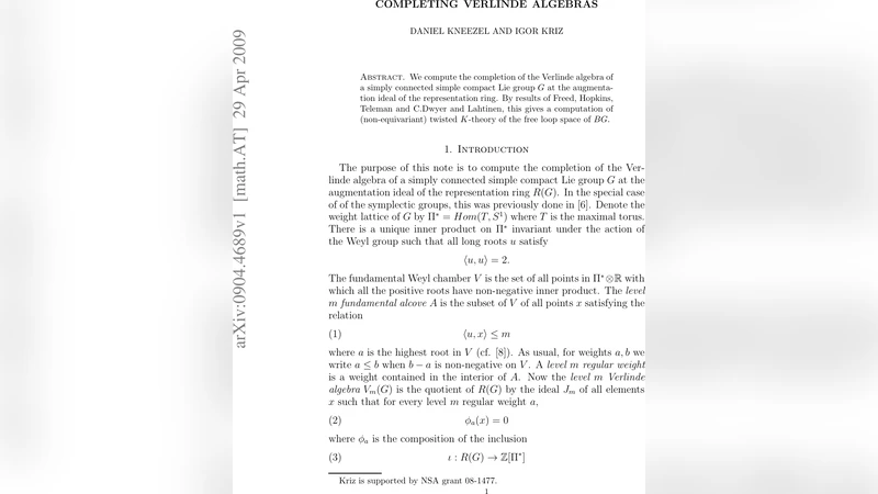 Completing Verlinde Algebras