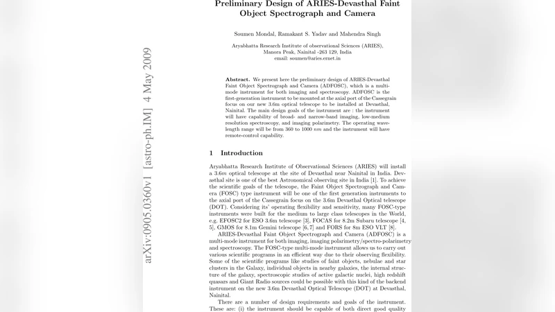 Preliminary Design of ARIES-Devasthal Faint Object Spectrograph and   Camera