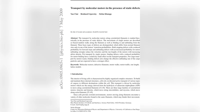 Transport by molecular motors in the presence of static defects