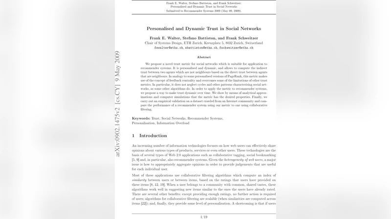 Personalised and Dynamic Trust in Social Networks