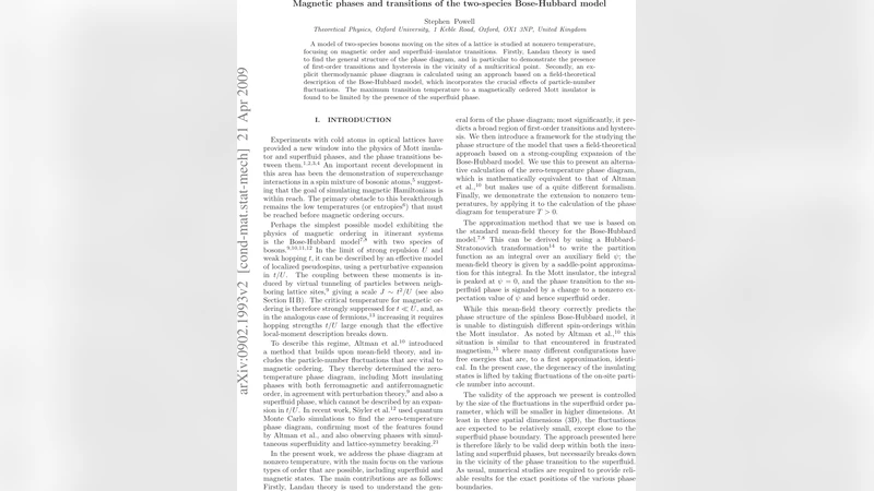Magnetic phases and transitions of the two-species Bose-Hubbard model