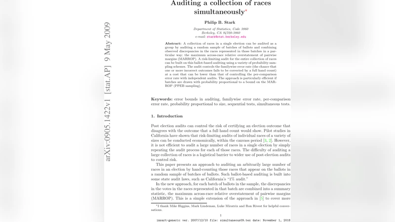 Auditing a collection of races simultaneously