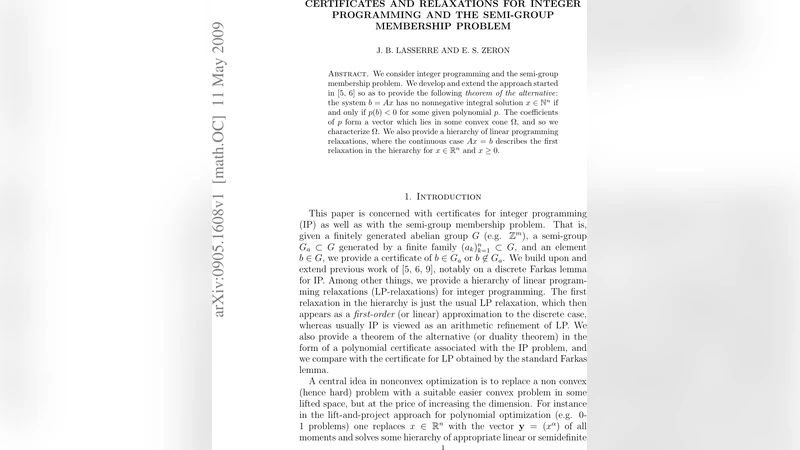 Certificates and relaxations for integer programming and the semi-group   membership problem