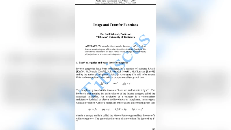 Image and Transfer Functions