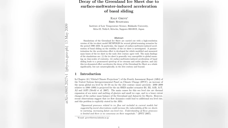 Decay of the Greenland Ice Sheet due to surface-meltwater-induced   acceleration of basal sliding
