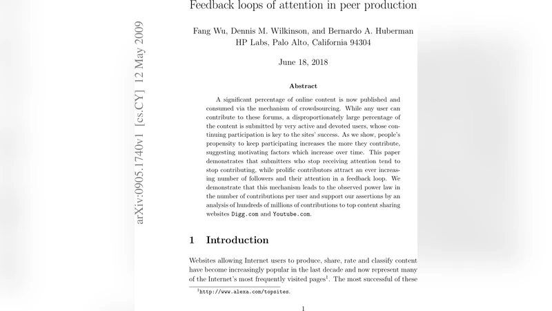 Feedback loops of attention in peer production