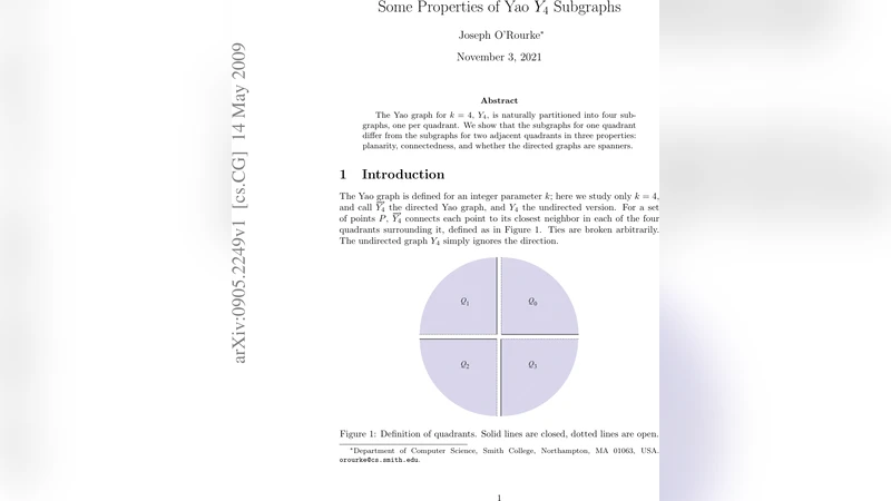 Some Properties of Yao Y4 Subgraphs