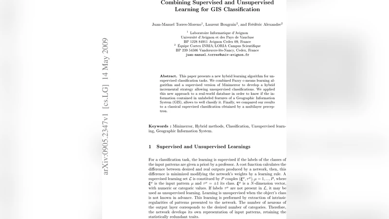 Combining Supervised and Unsupervised Learning for GIS Classification