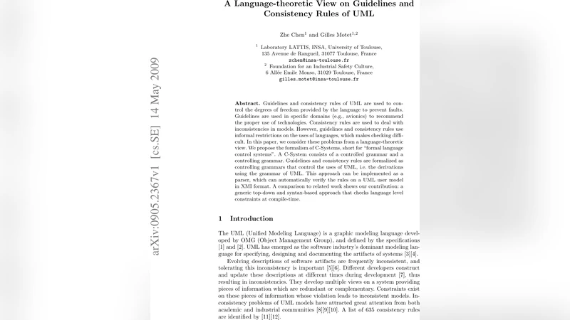 A Language-theoretic View on Guidelines and Consistency Rules of UML