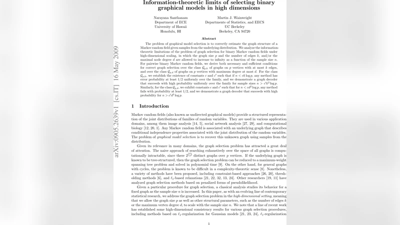 Information-theoretic limits of selecting binary graphical models in   high dimensions