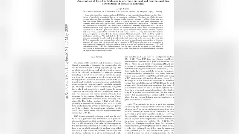 Conservation of high-flux backbone in alternate optimal and near-optimal   flux distributions of metabolic networks