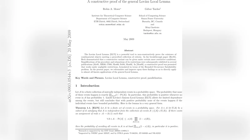 A constructive proof of the general Lovasz Local Lemma