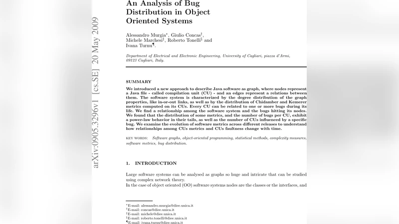 An Analysis of Bug Distribution in Object Oriented Systems