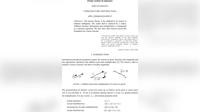 From vectors to mnesors