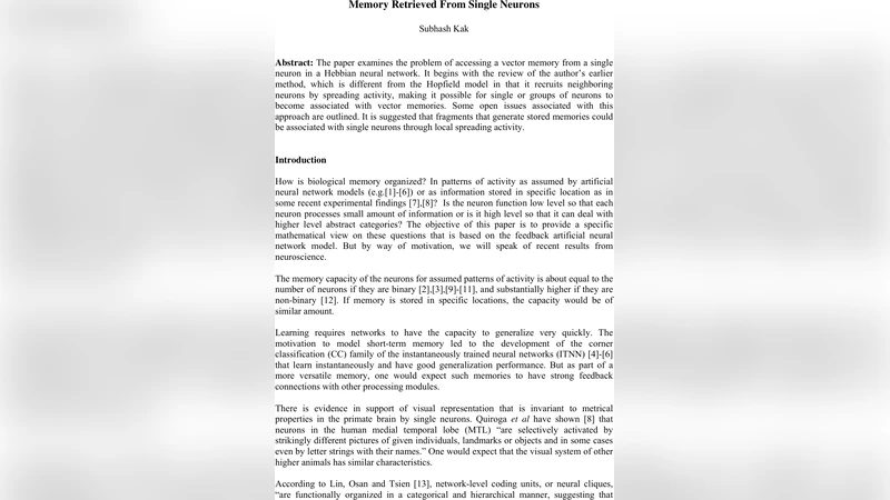 Memory Retrieved from Single Neurons