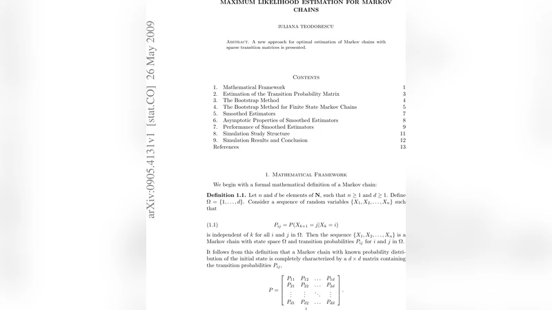 Maximum Likelihood Estimation for Markov Chains