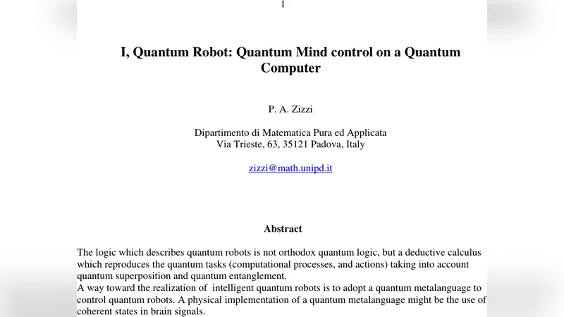 I, Quantum Robot: Quantum Mind control on a Quantum Computer