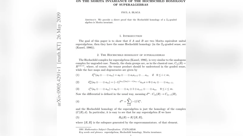On the Morita invariance of the Hochschild homology of superalgebras