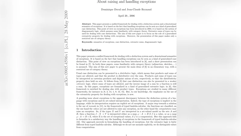 About raising and handling exceptions