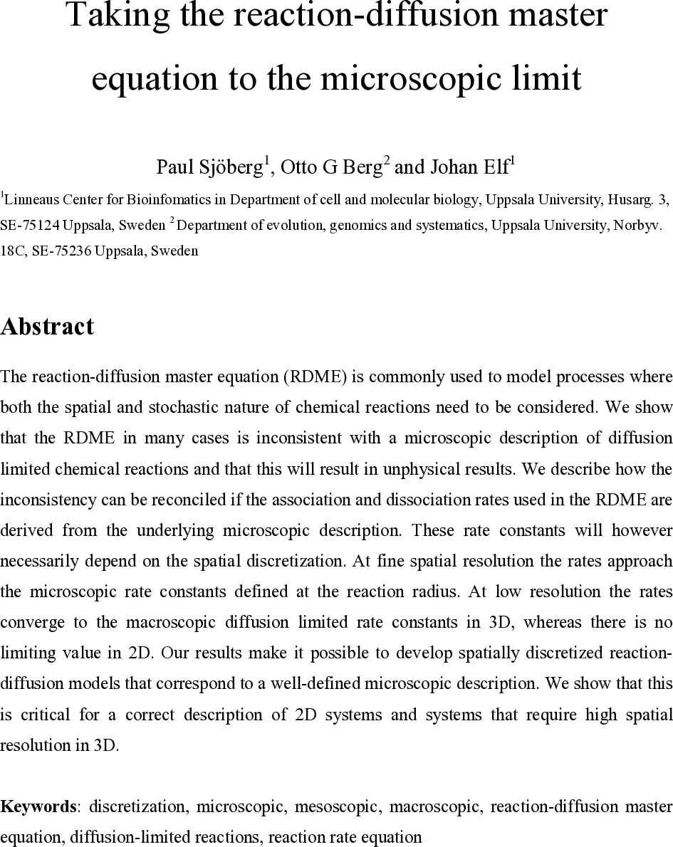 Taking the reaction-diffusion master equation to the microscopic limit