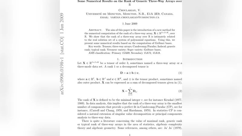 Some Numerical Results on the Rank of Generic Three-Way Arrays over R