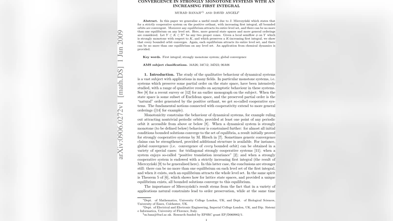 Convergence in strongly monotone systems with an increasing first   integral