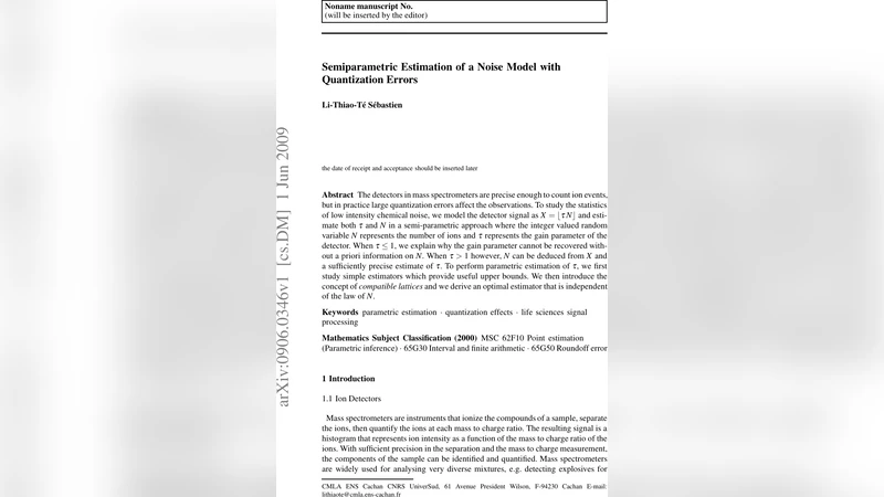 Semiparametric Estimation of a Noise Model with Quantization Errors